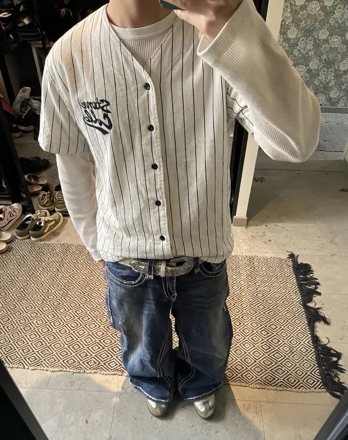 1998 wwf 스톤 콜드 스티브 오스틴 스트라이프 야구 져지 상품이미지1