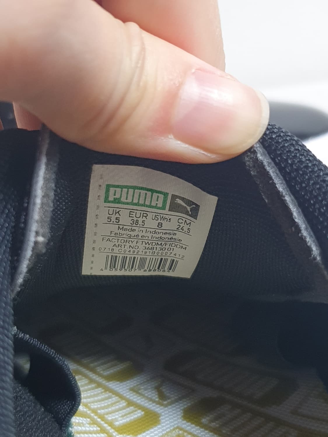 245mm 푸마 운동화 바스켓 보우 스니커즈 블랙 상품이미지9