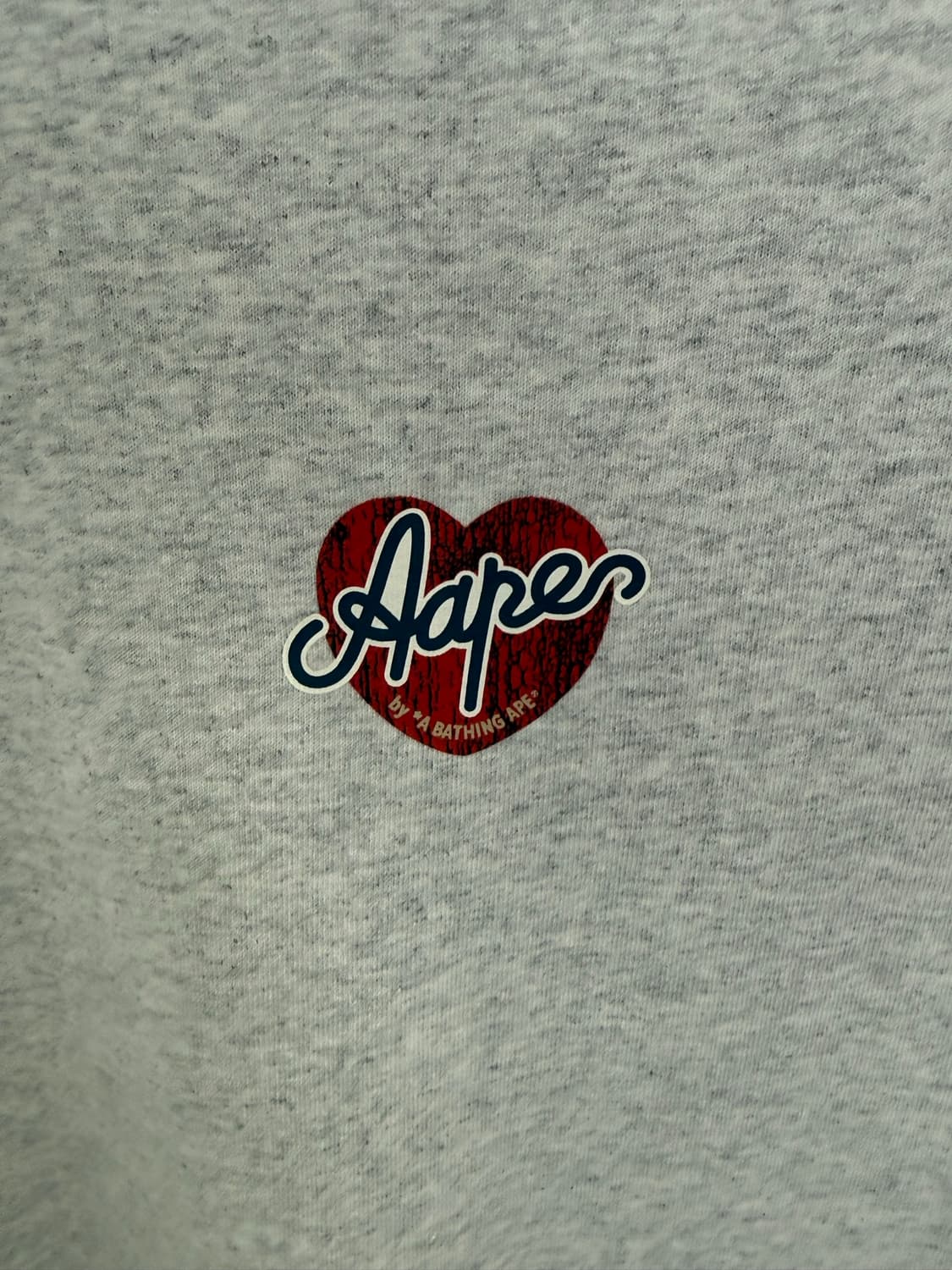Aape 하트 로고 반팔티 그레이 상품이미지5