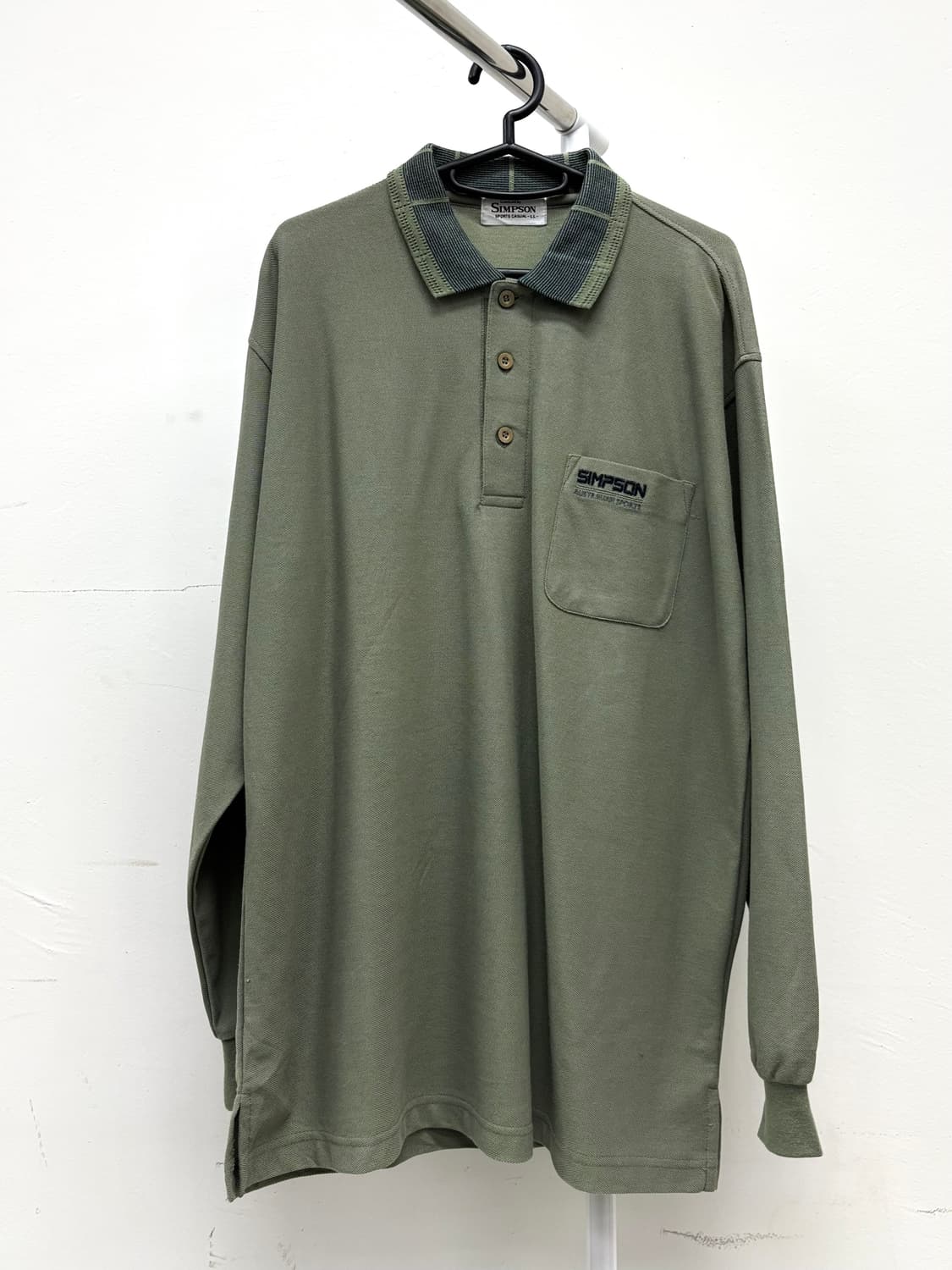 빈티지 올리브 폴로셔츠 롱슬리브 상품이미지5