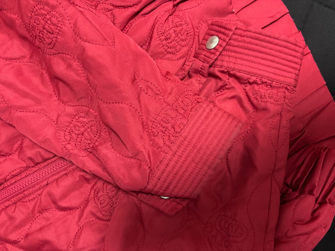 스투시 트라이브 레드 자수패턴 후드패딩 S 상품이미지5