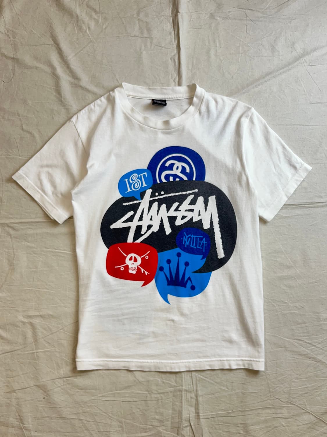 스투시 00s 올드스쿨 반팔티 화이트 상품이미지1