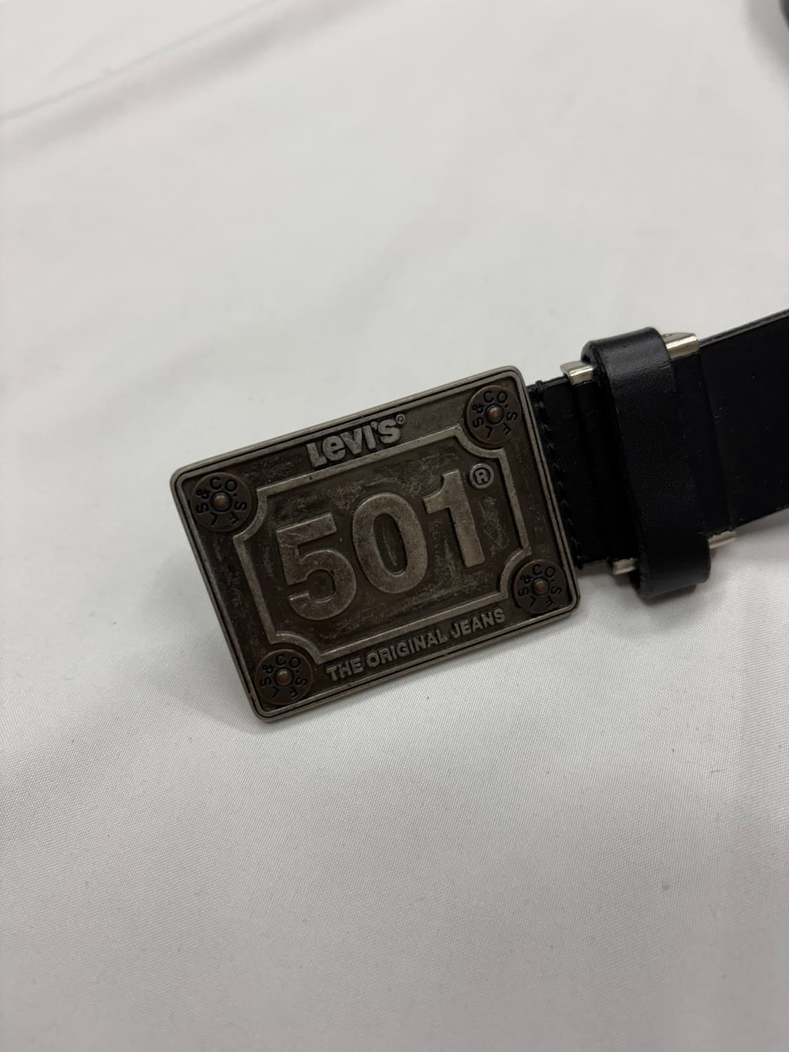 Levis 리바이스 빈티지 501 블랙 레더 벨트 상품이미지3