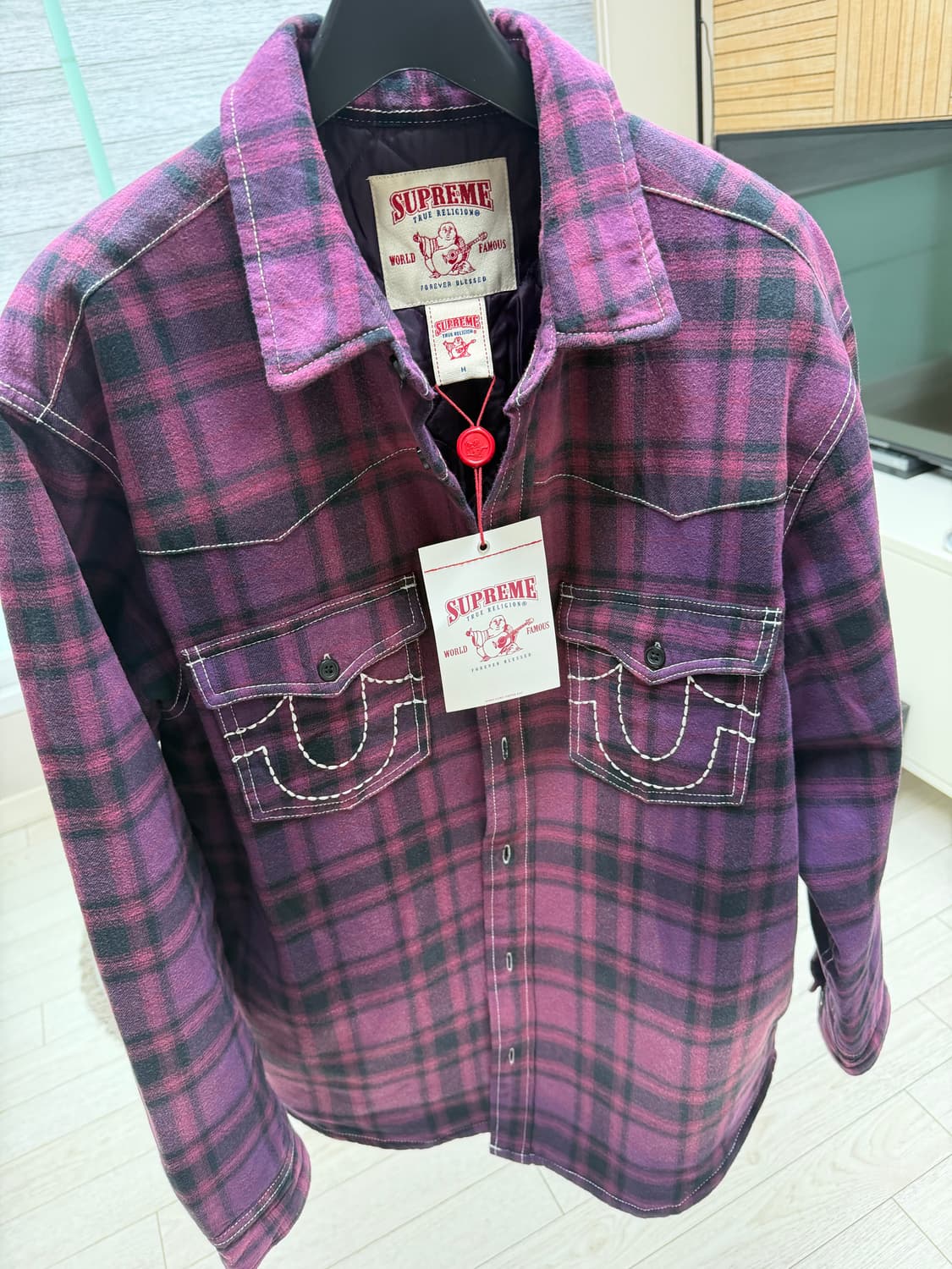 슈프림 트루릴리젼 25fw 체크셔츠 M 새상품 상품이미지1