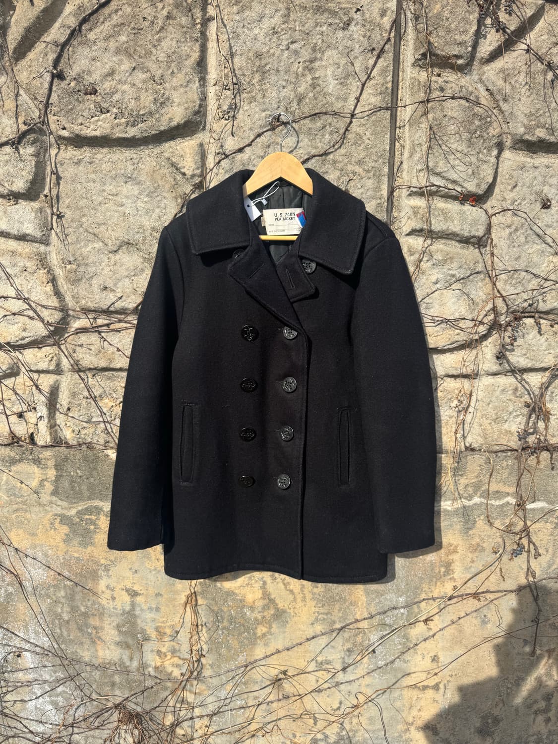 90s schott 미군 미해군 usn 740n 10버튼 피 코트 상품이미지1
