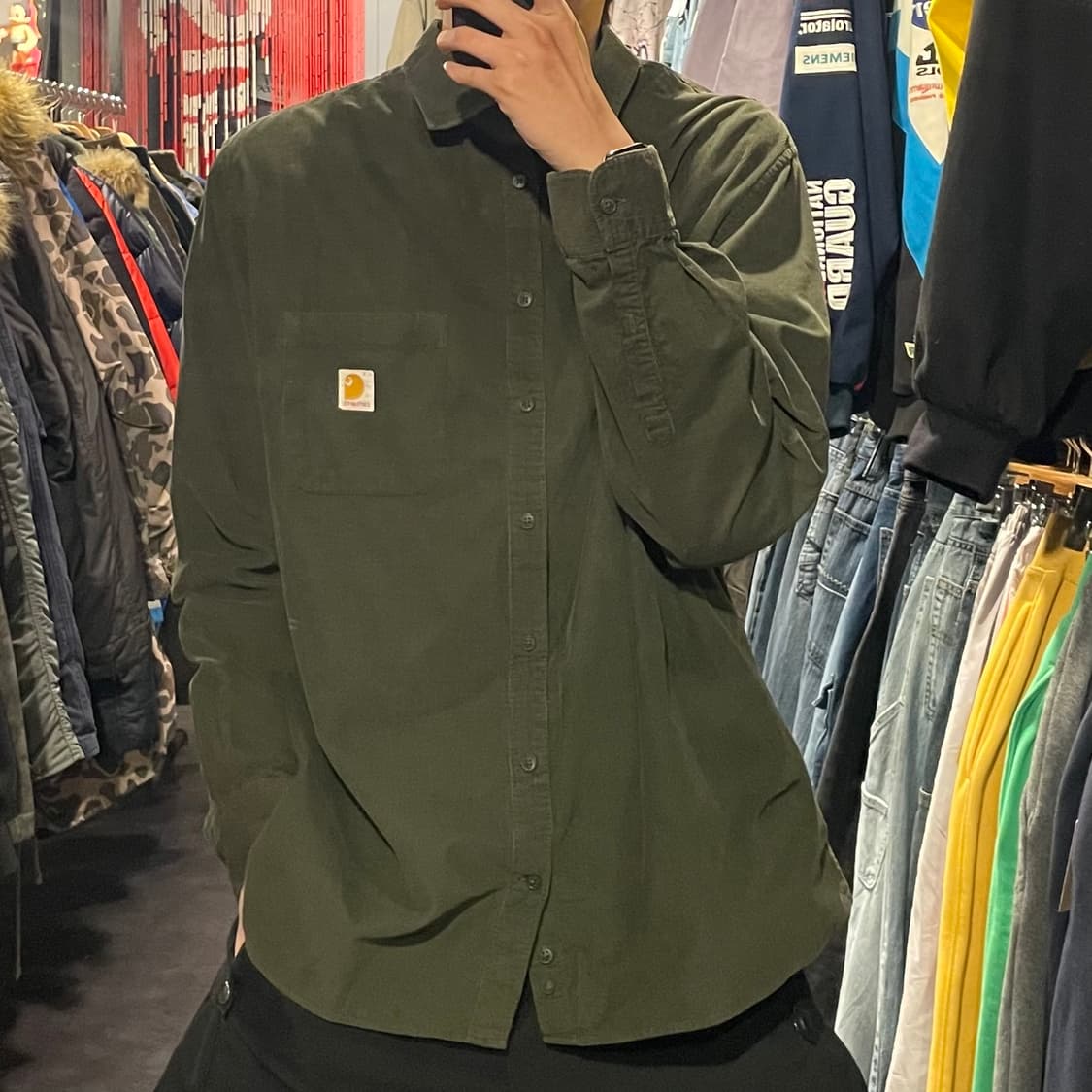 [IM] carhartt 킬하트 카키 코듀로이 셔츠 상품이미지1