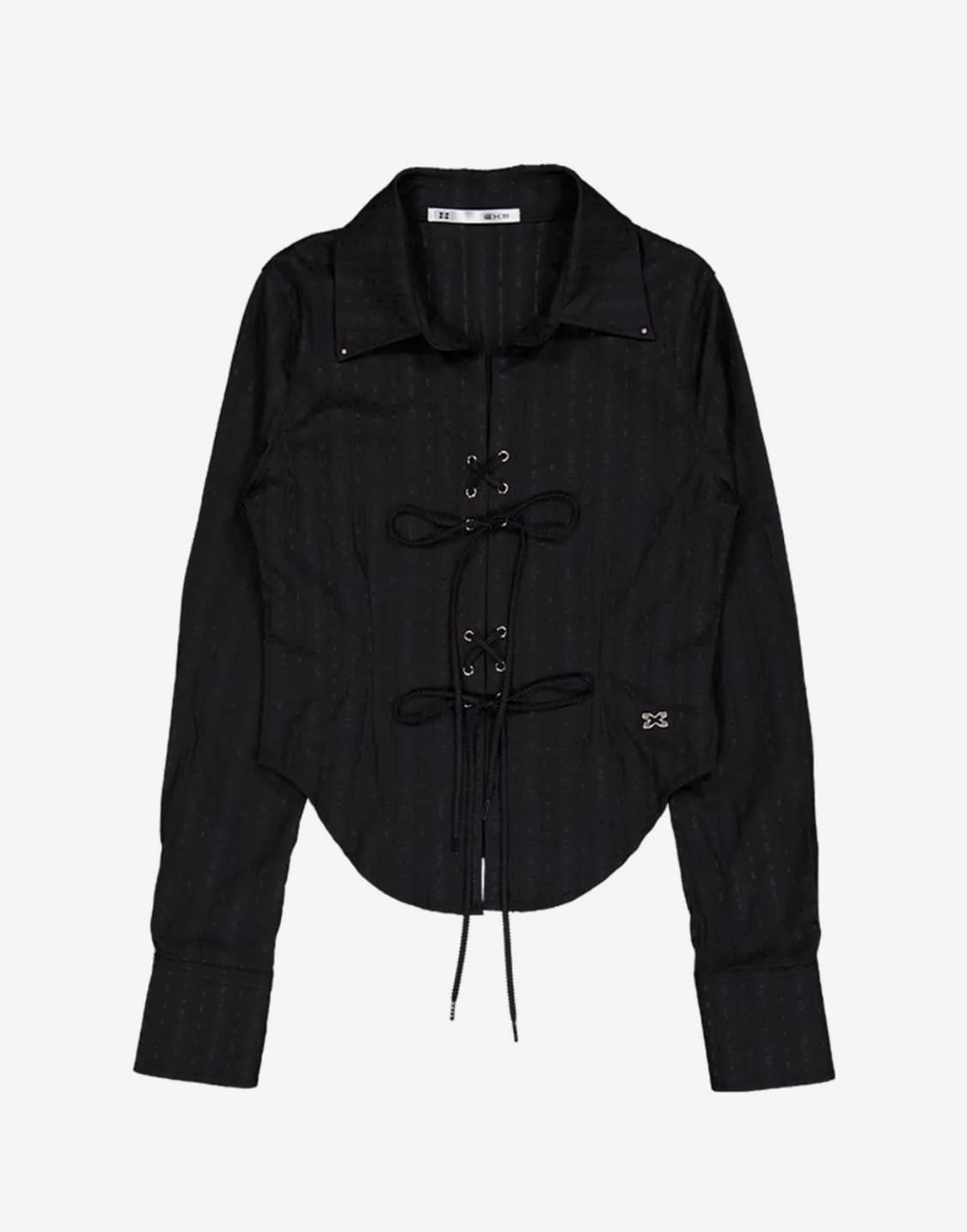 셋업이엑스이 레이스 업 셔츠 블랙 상품이미지3