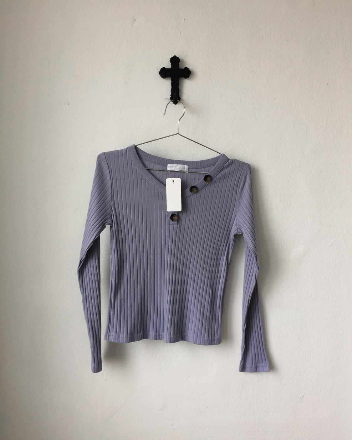 Button point ribbed sleeve 상품이미지2
