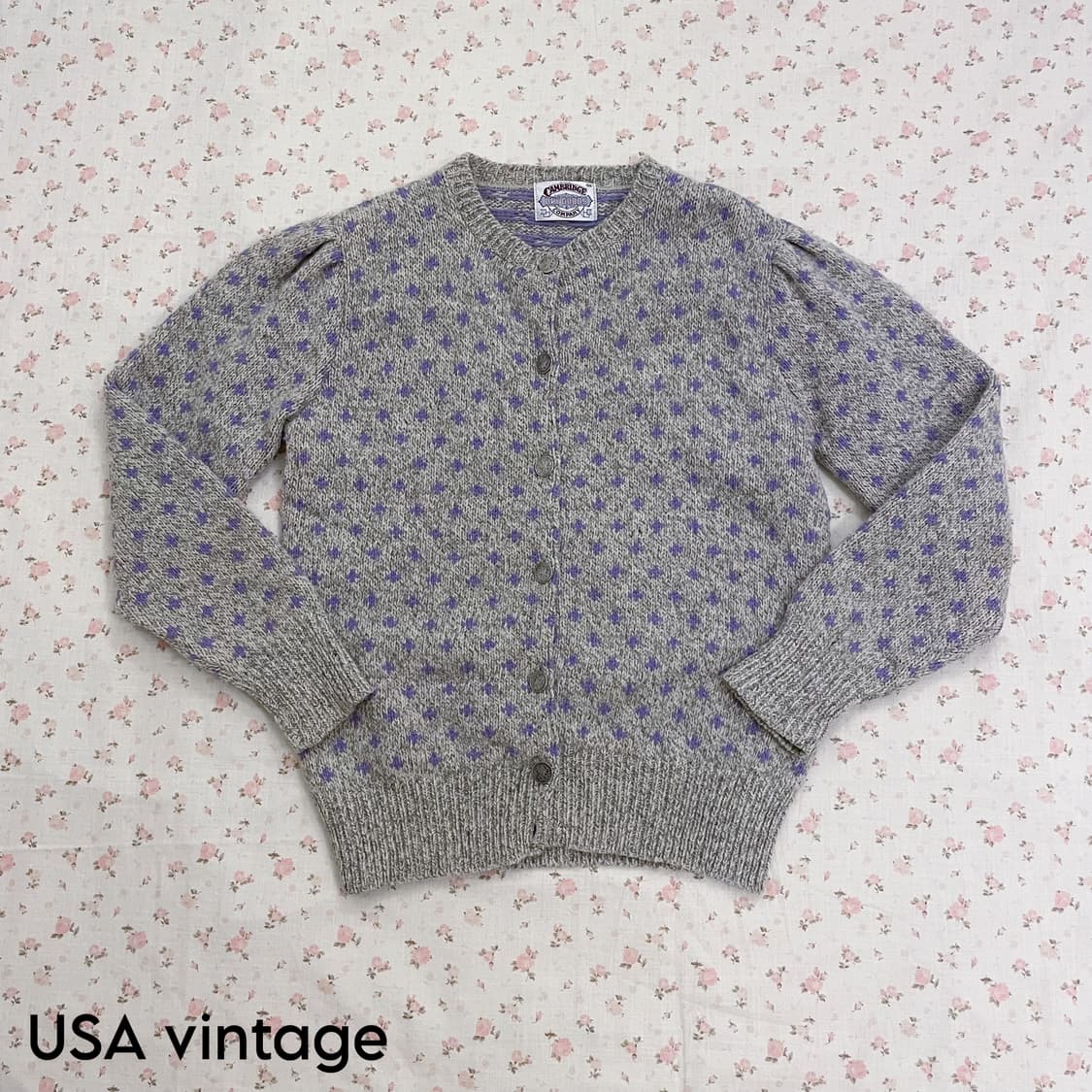 USA 빈티지 울 도트 가디건  상품이미지1