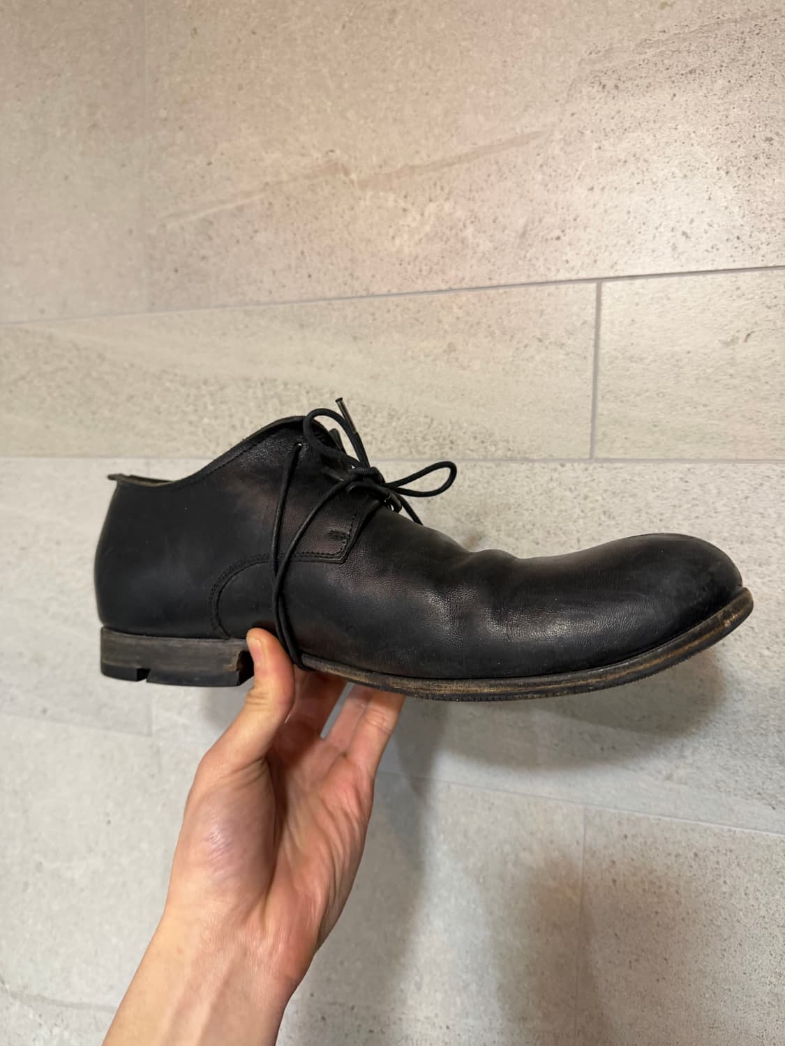 Layer-0 black Cordovan derby shoes 44 상품이미지1