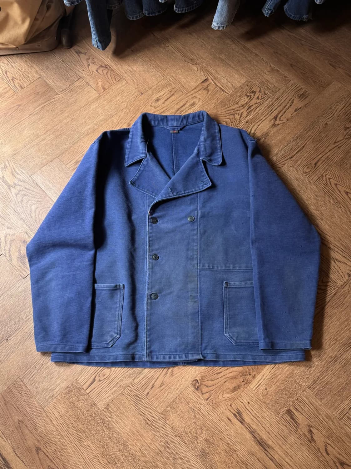 [2XL]90's 빈티지 몰스킨 더플 타입 프렌치 워크자켓 상품이미지1