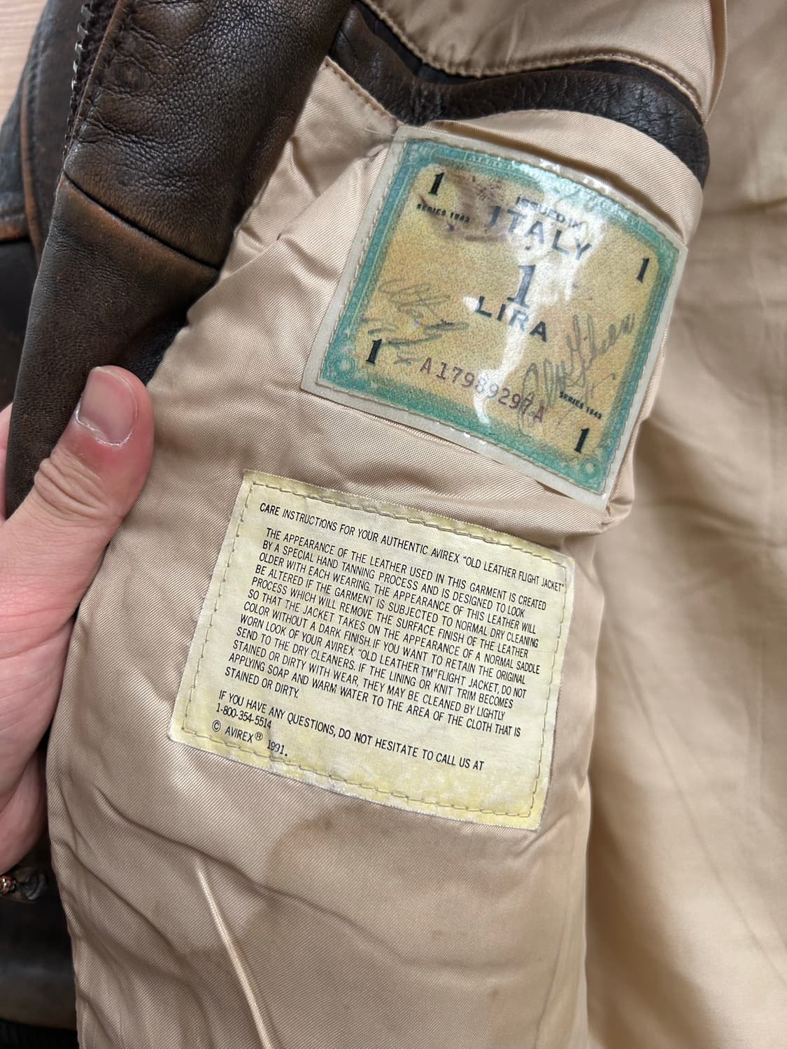 90‘s Avirex 아비렉스 A-2 레더자켓 상품이미지5