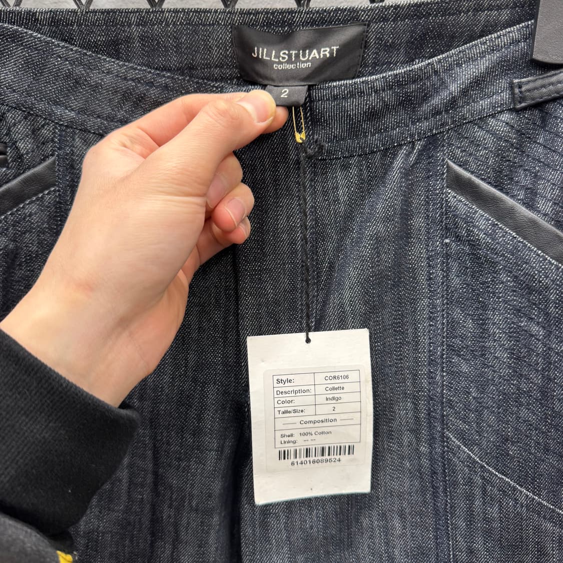 질 스튜어트 데님 팬츠 전면 사선 포켓 포인트 흑청 상품이미지5