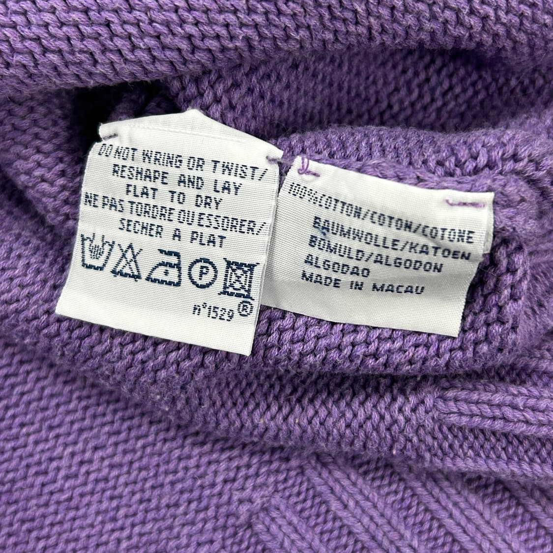 폴로 퍼플 코튼 니트(XL) 상품이미지3