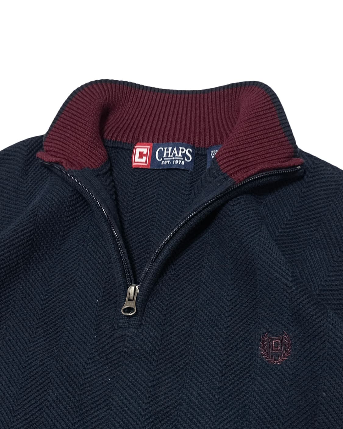 챕스 랄프로렌 네이비 반집업 니트 상품이미지4