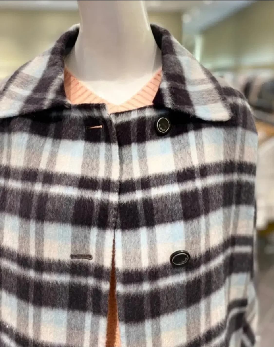 여성 55size 오즈세컨 체크 코트 상품이미지2