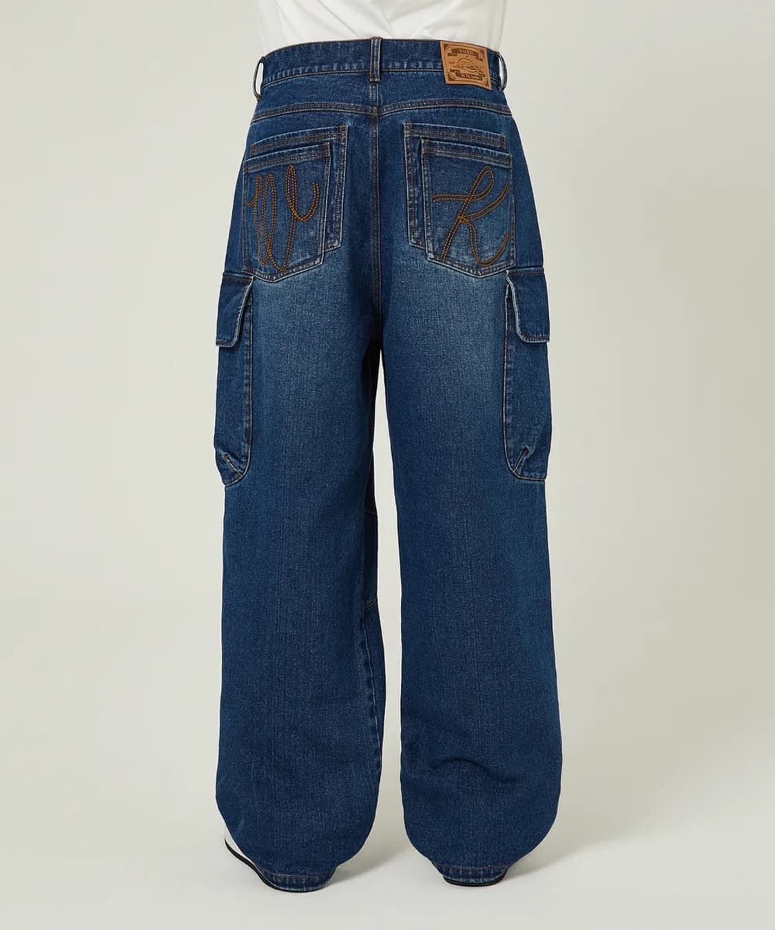 와이케이 파라슈트 카고 워시드 데님 팬츠 미디엄블루 상품이미지4