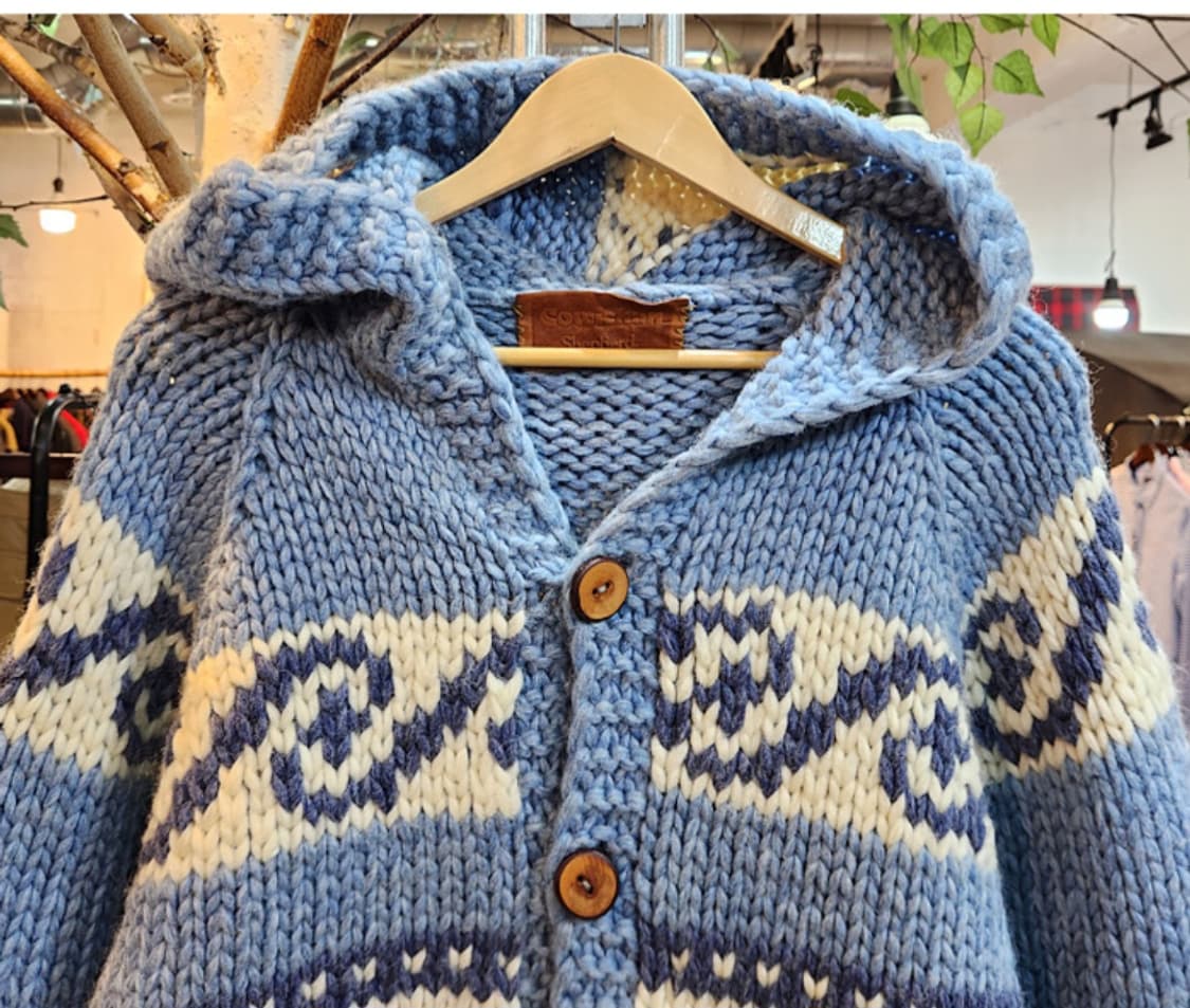 캐나다 핸드메이드 양모 인디언 코위찬 후드 스웨터 cowichan 상품이미지2