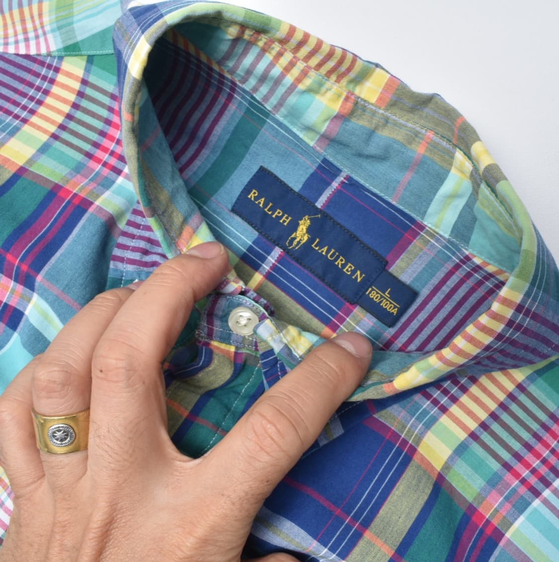 폴로랄프로렌 신형라벨 체크 셔츠 L 상품이미지5