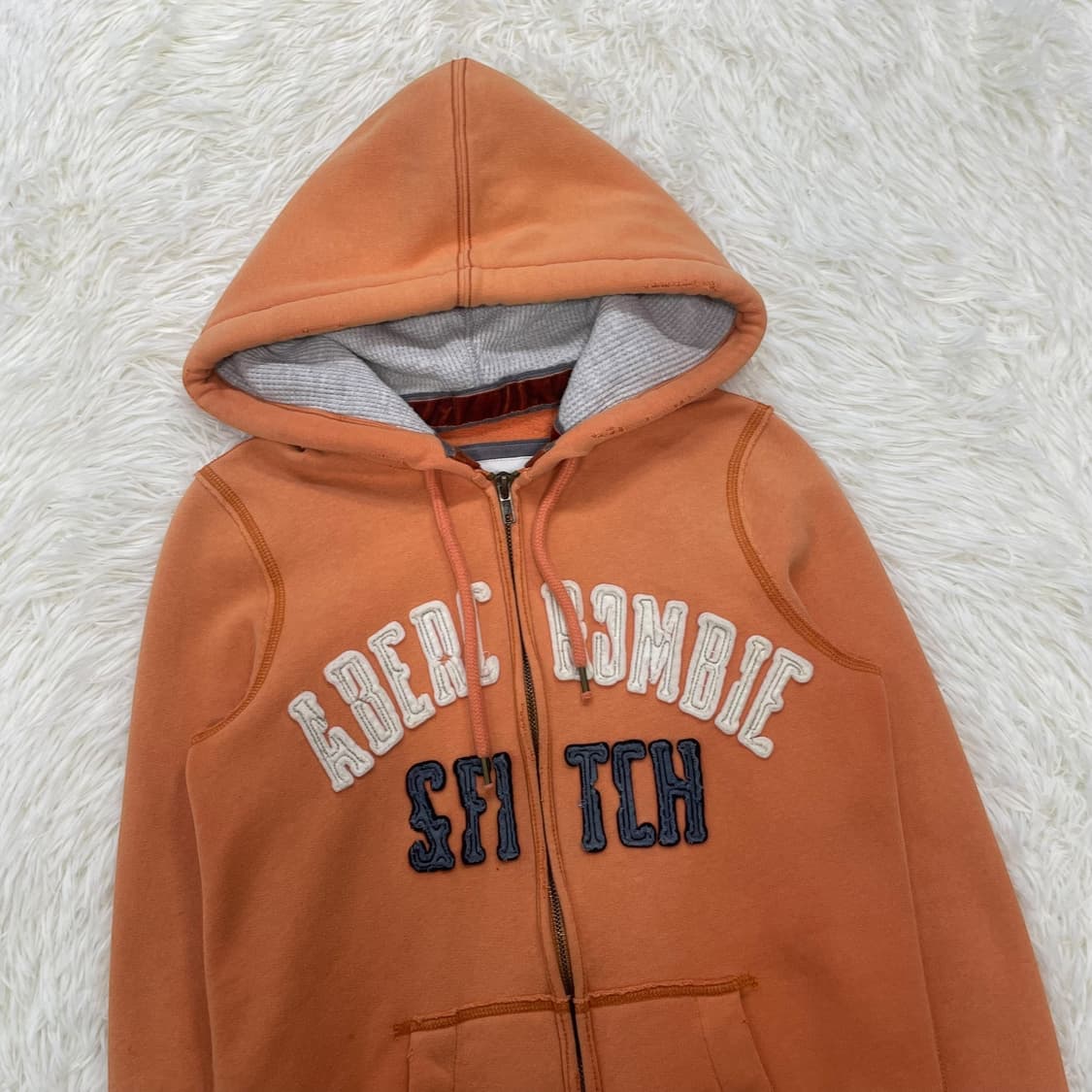 아베크롬비 스펠 로고 후드집업 오렌지 상품이미지3