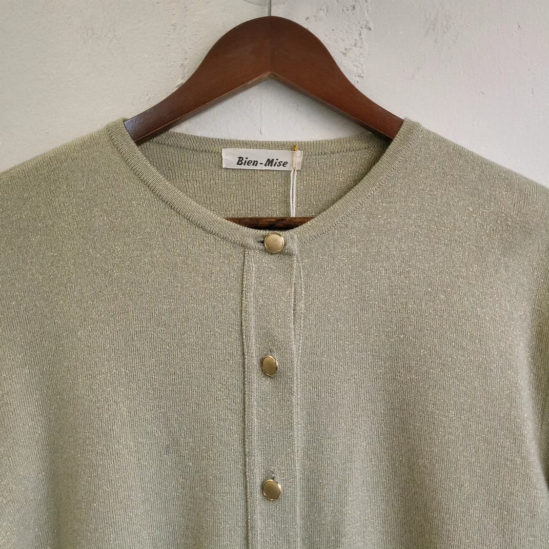 Bien-Mise 올리브 골드펄 울가디건 상품이미지4