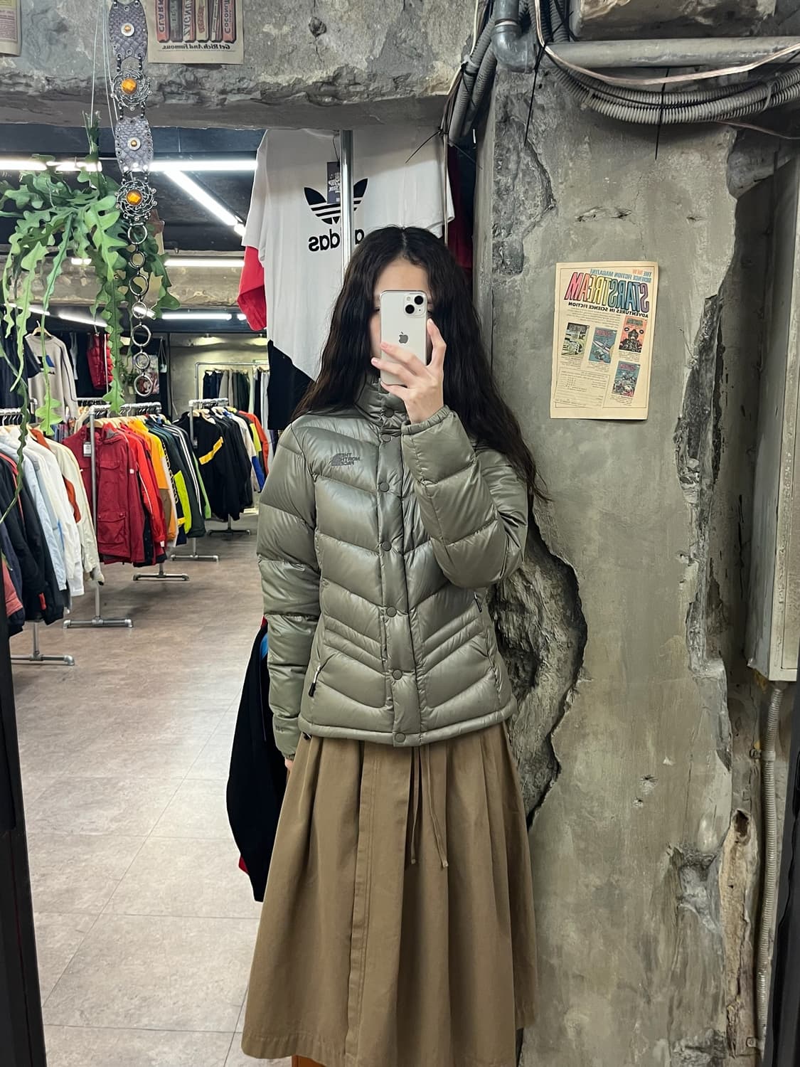 노스페이스 700 다운 패딩 카키 S #csz1757 상품이미지2