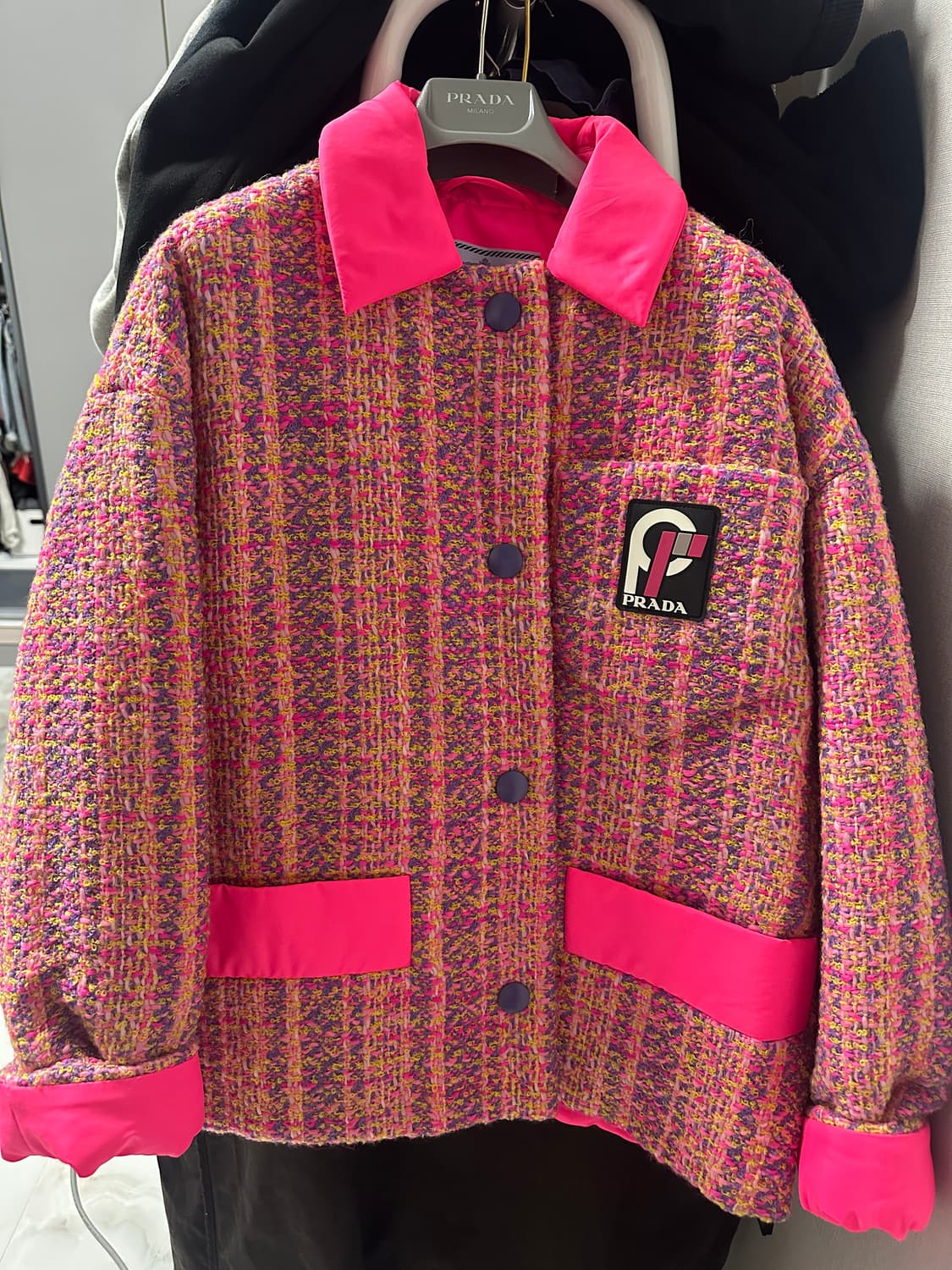 프라다 트위드 패딩 코트 38 (44-55) 상품이미지1