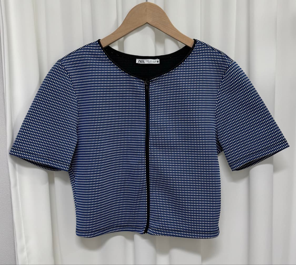 ZARA 자라 반팔 패턴 집업 상품이미지1