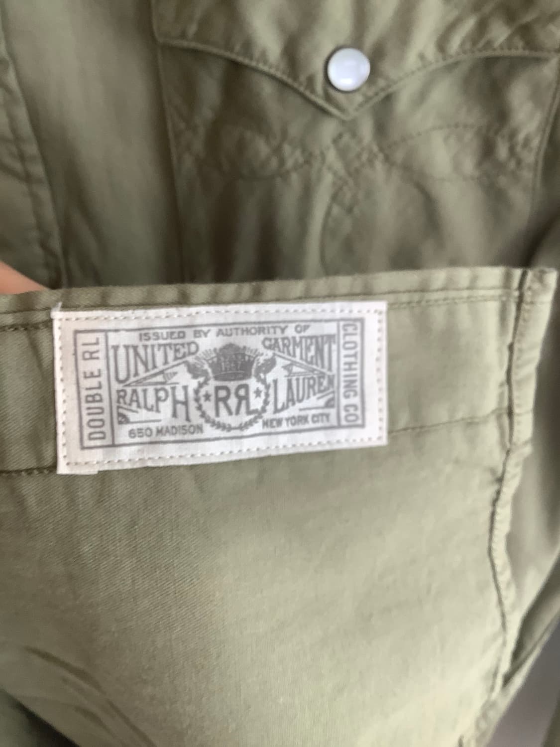 2XL RRL 더블알엘 슬림핏 트윌 웨스턴 셔츠 카키 올리브 상품이미지4