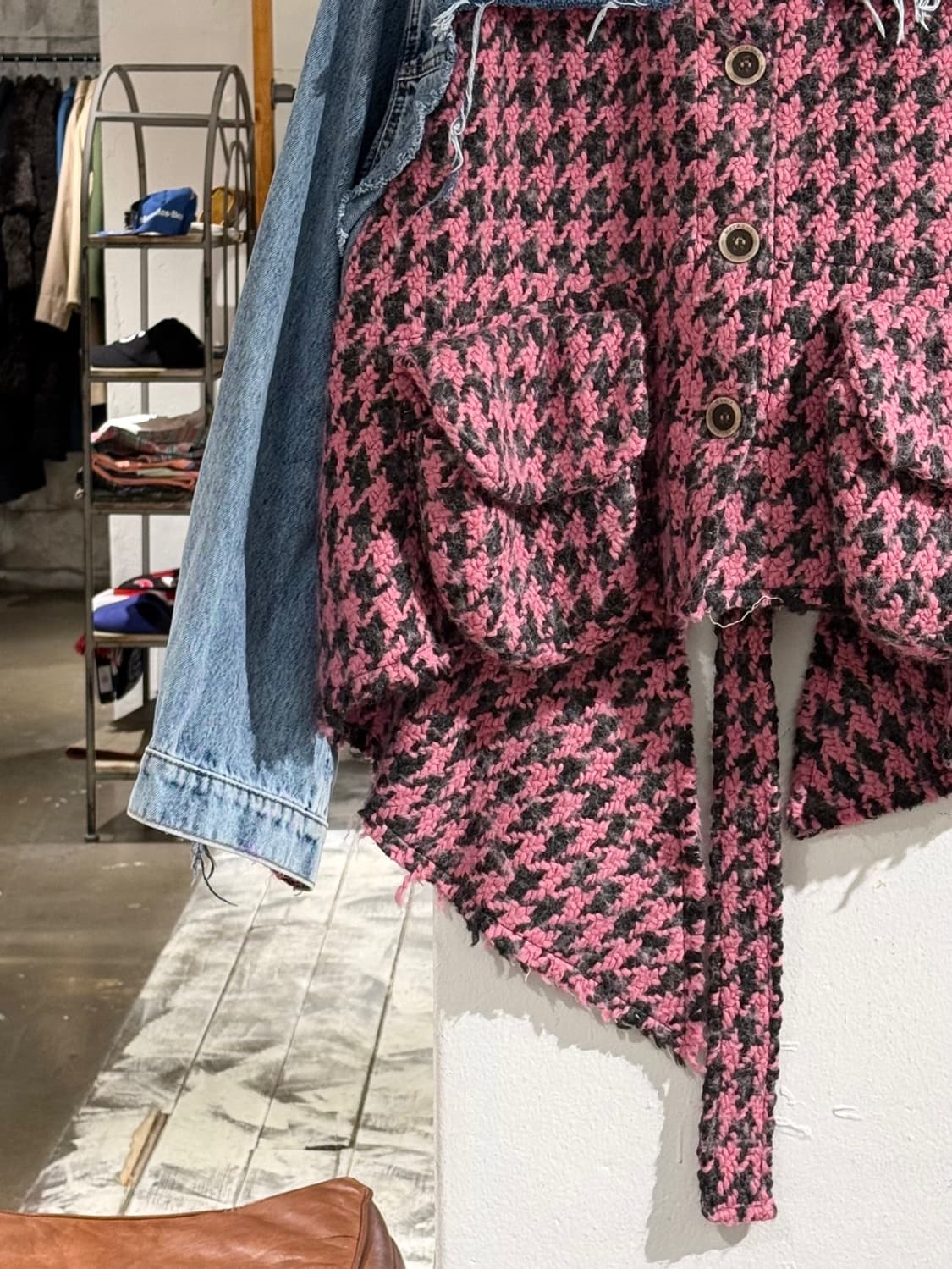 나타샤 진코 데님 하운드투스 트위드 비대칭 자켓 상품이미지4