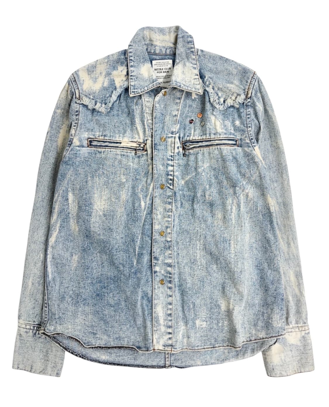 니콜클럽포맨 디스트레스드 웨스턴 데님셔츠 상품이미지4