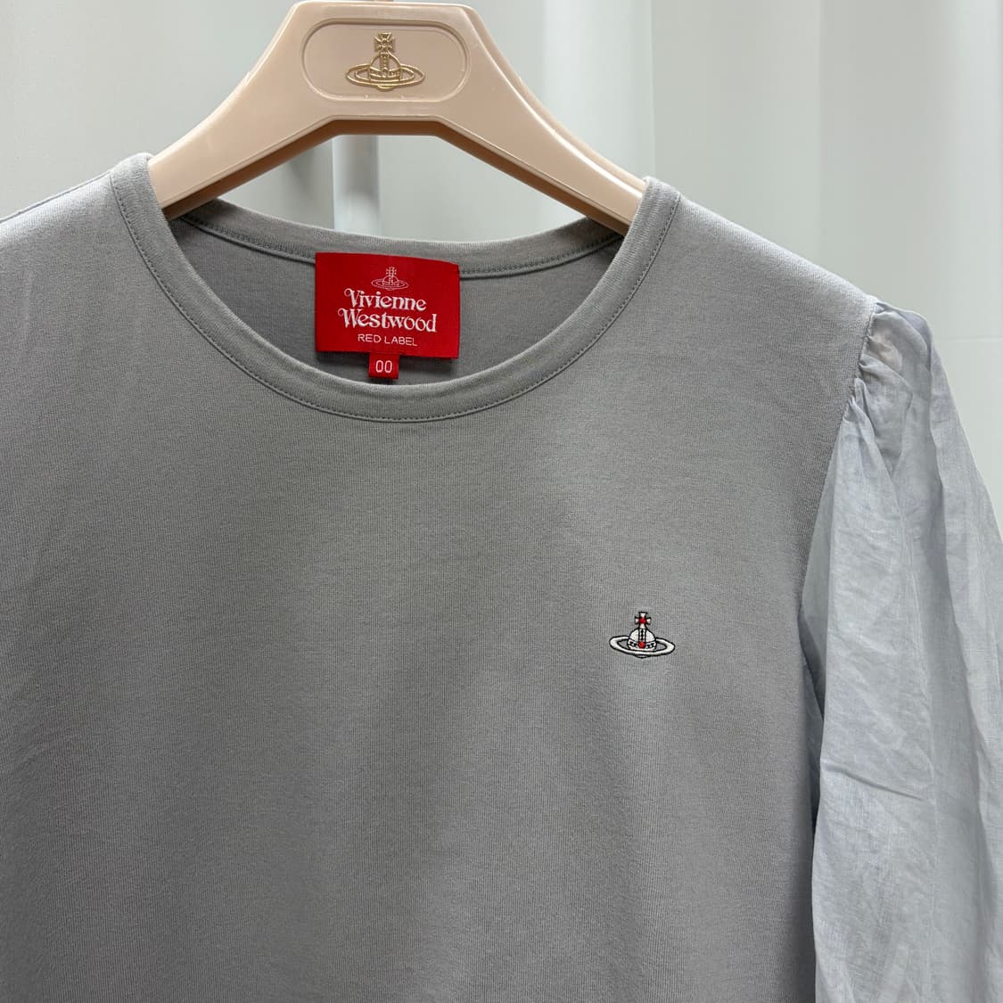 비비안웨스트우드 소매 퍼프 반팔 티셔츠 그레이 상품이미지2