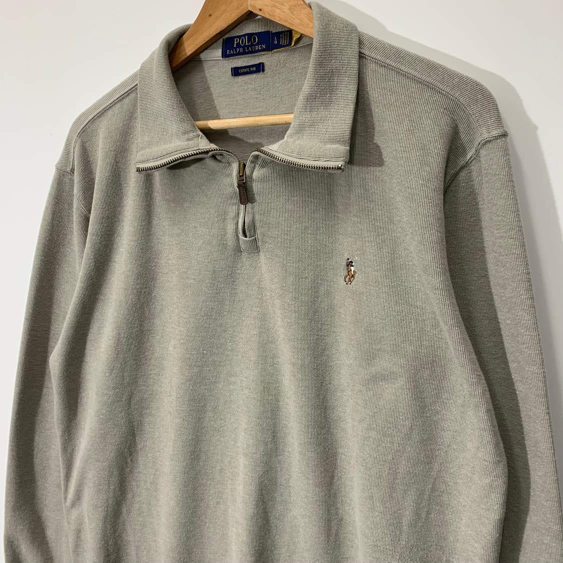 폴로 QR라벨 코튼 반집업 니트 상품이미지2