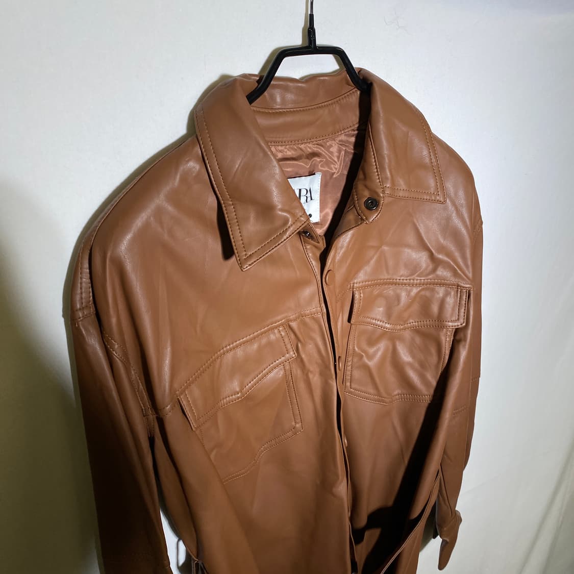 자라 여성 롱 가죽자켓 S-M 상품이미지1