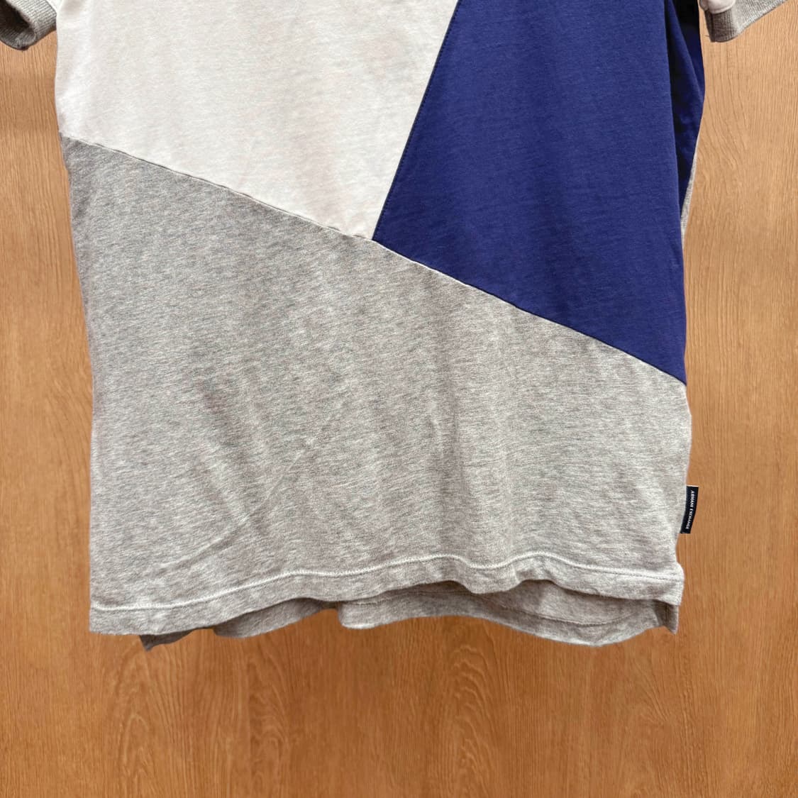 아르마니 익스체인지 컬러블록 반팔 카라 티셔츠 사선 배색 상품이미지5