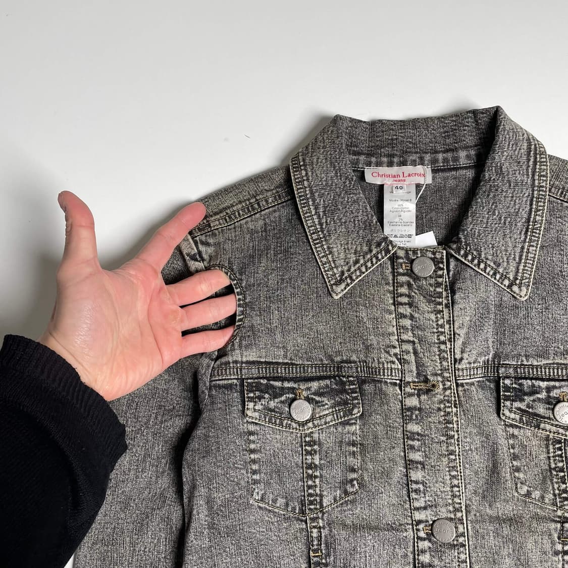Chrisitan lacroix  레더 레터링 데님 자켓 상품이미지4