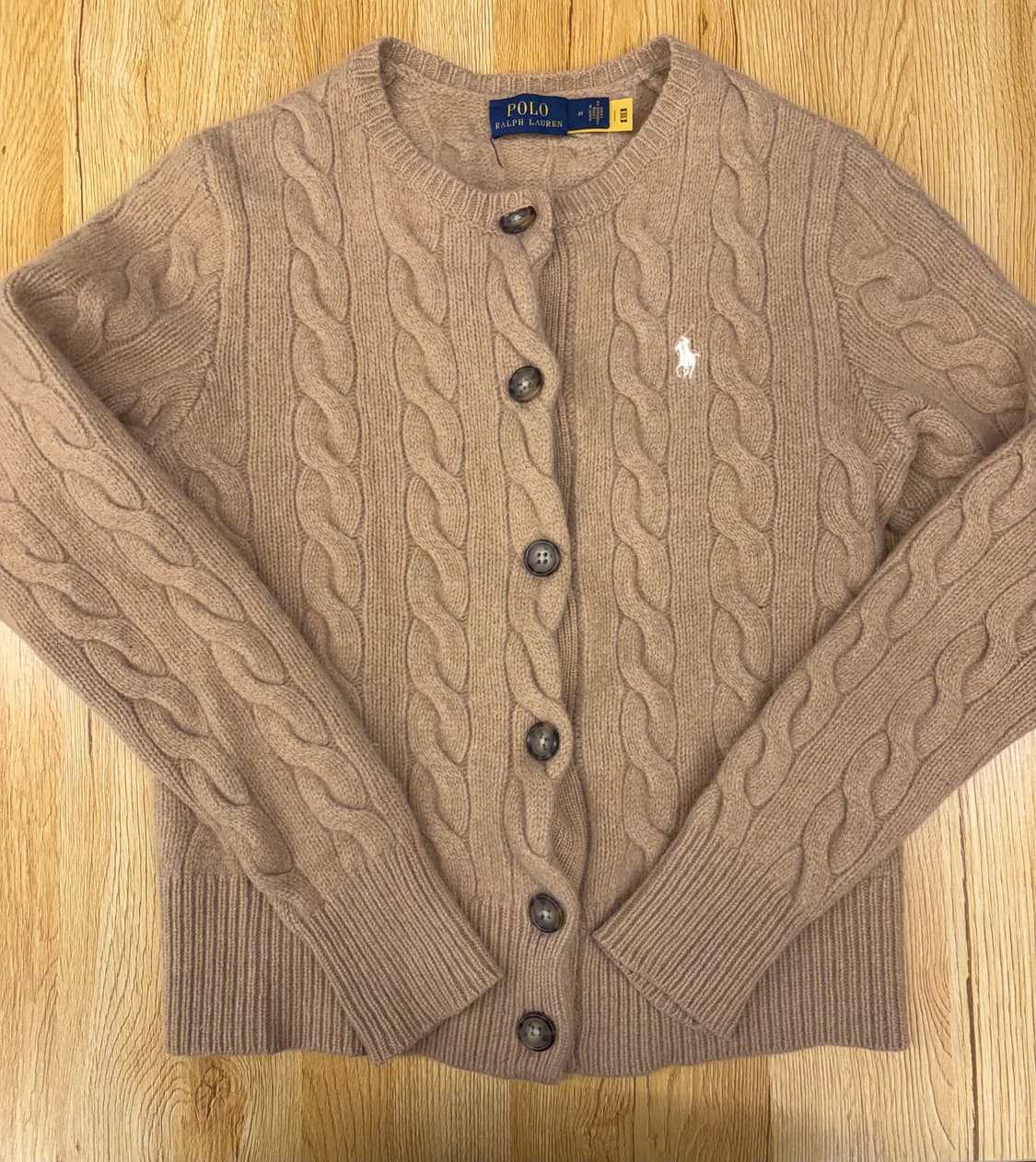 [xs]여성 폴로 랄프로렌 케이블 니트 가디건 베이지 상품이미지1
