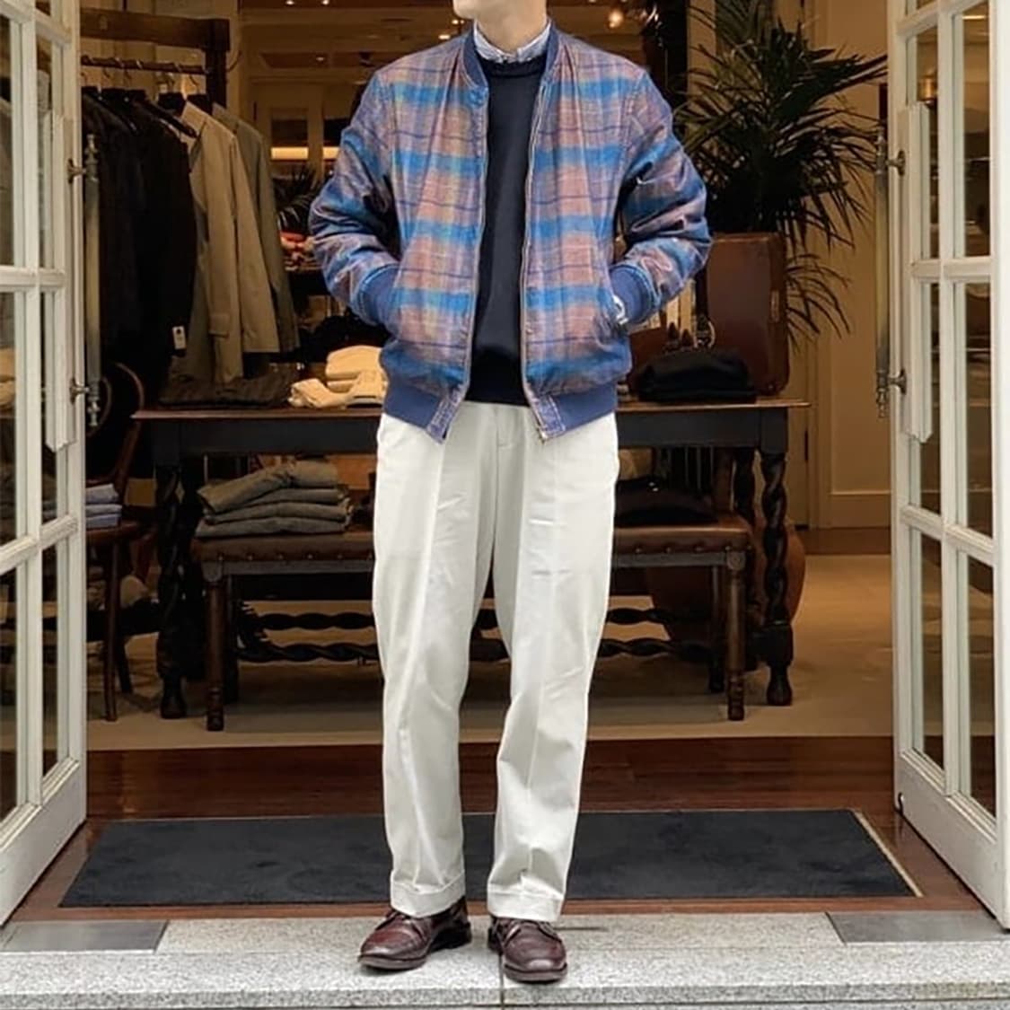 corduroy check sports blouson 상품이미지2