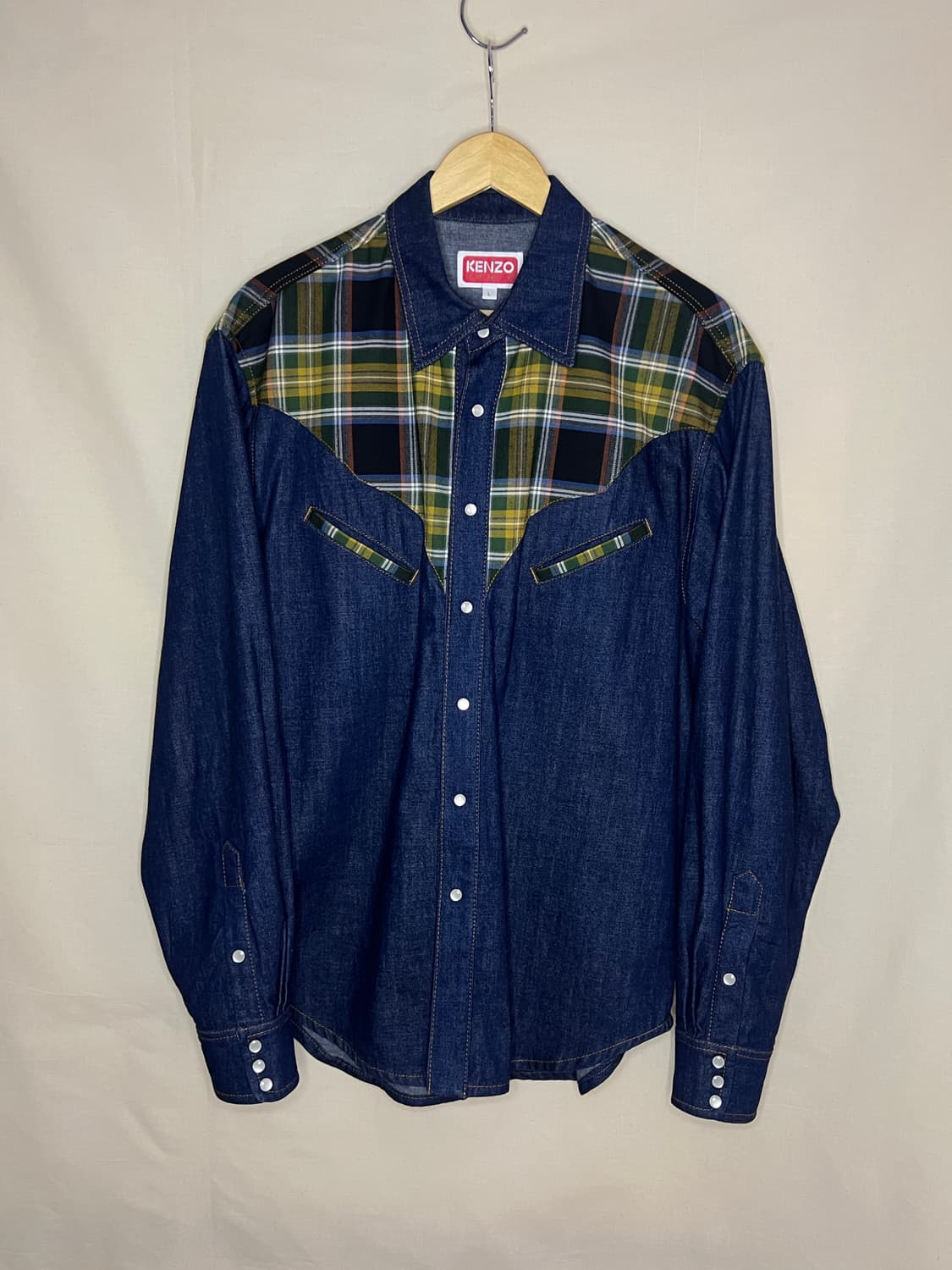 KENZO 겐조 체커드 웨스턴 데님 자켓 상품이미지1