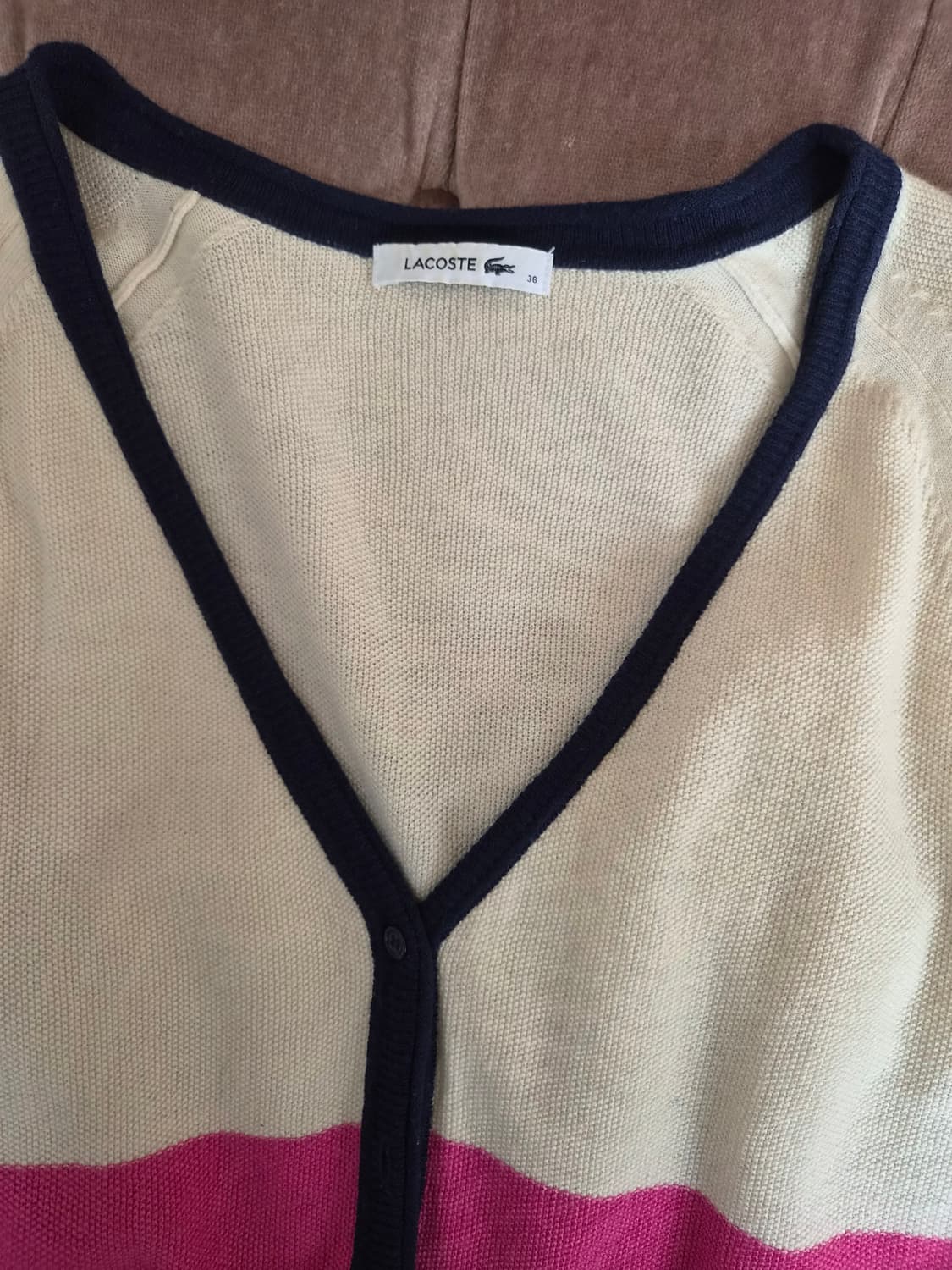 라코스테 여성 울100배색가디건 36가디건 상품이미지7