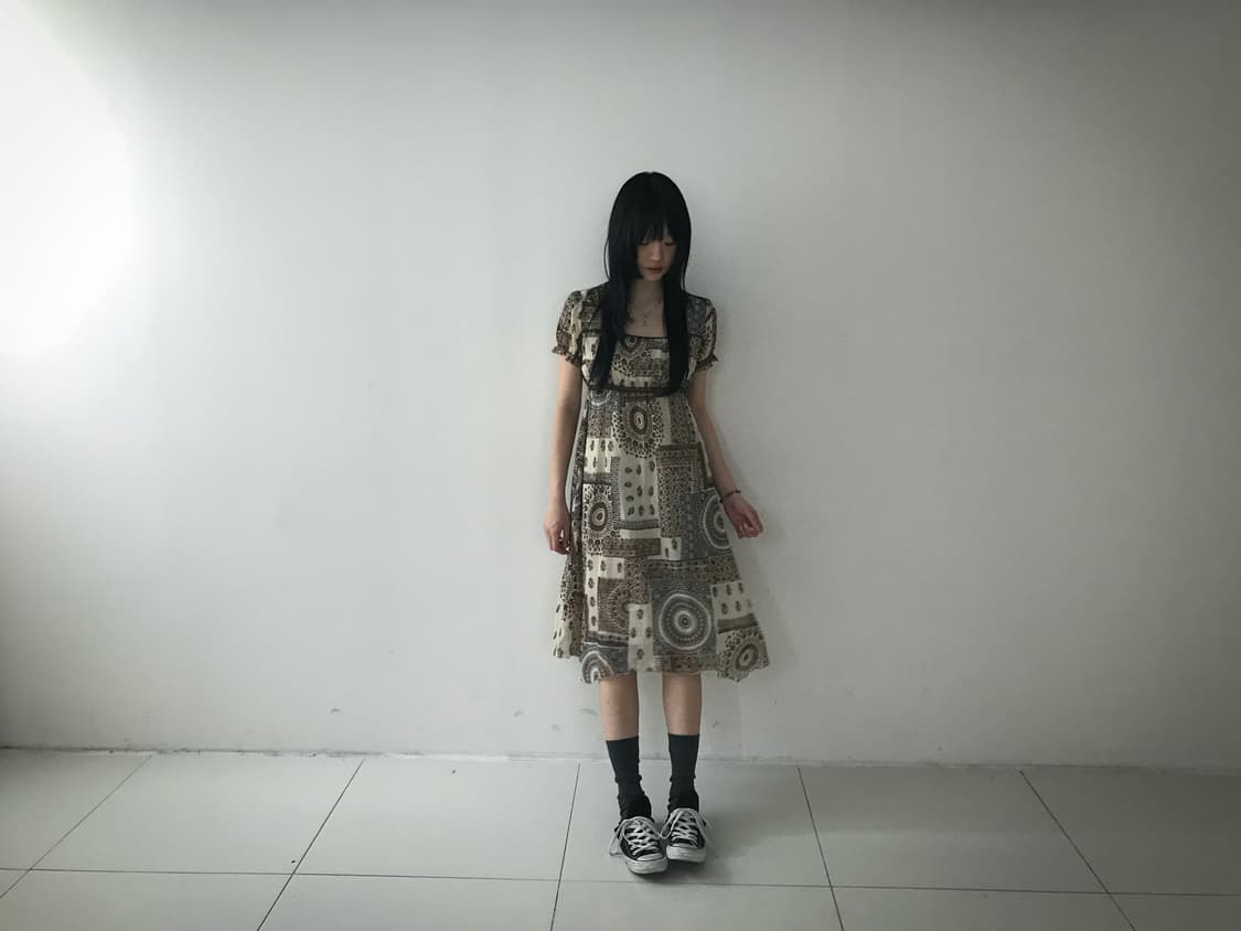 Bohemian Square Neck Dress 상품이미지2