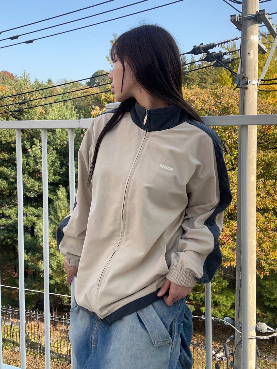 90s NIKE 올드스쿨 코듀로이 코튼 트랙탑 상품이미지2