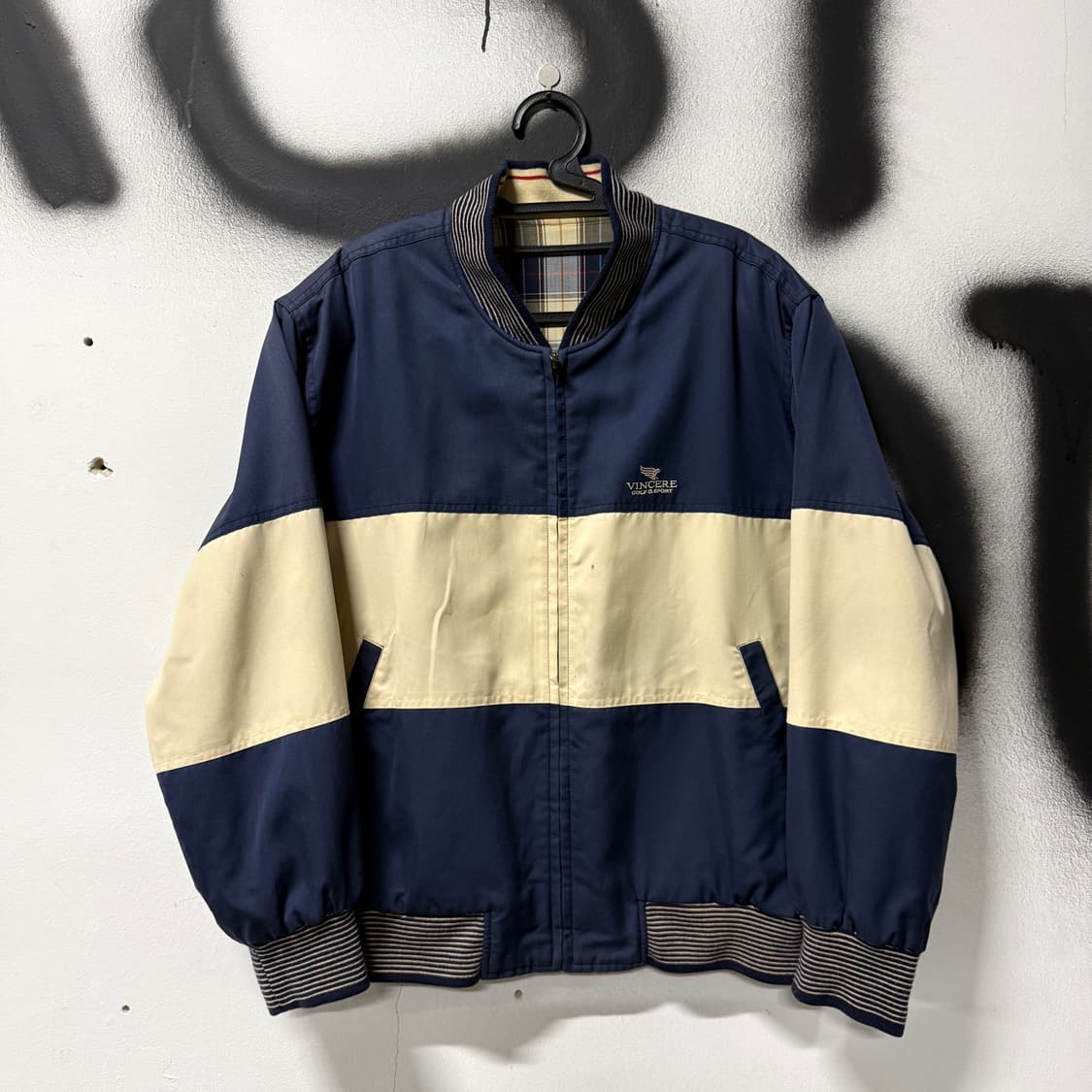 VTG 빈티지 클래식 체크 리버시블 집업 봄버 자켓 상품이미지3