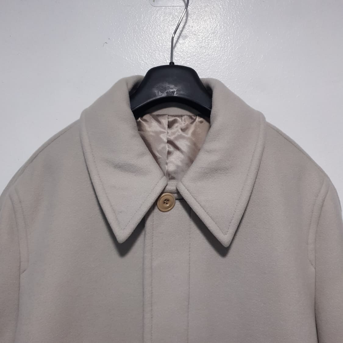 실측 XL) COOR 쿠어 MTR 발마칸 울 캐시미어 코트 크림 희귀 상품이미지4