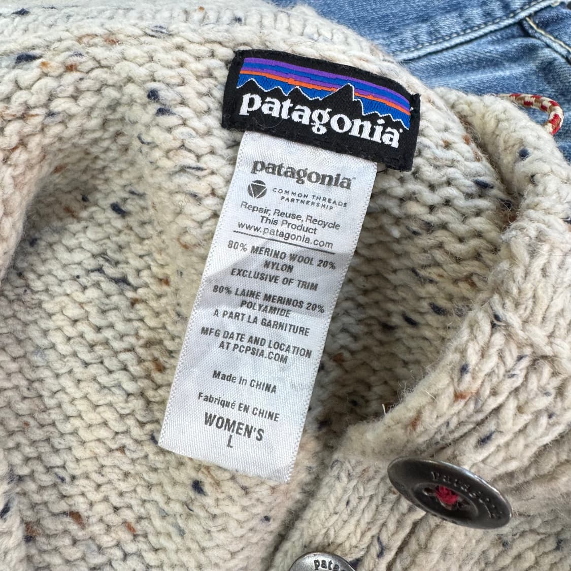 파타고니아 오트밀 메리노 울 후디 니트 L 상품이미지2