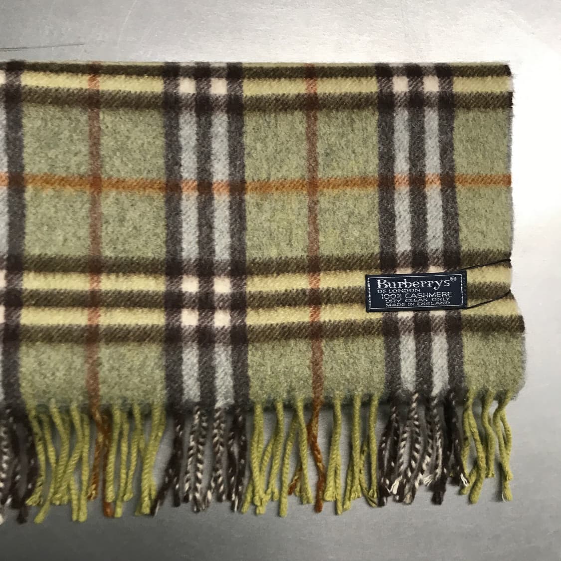 버버리 정품 캐시미어 머플러 그린 상품이미지3