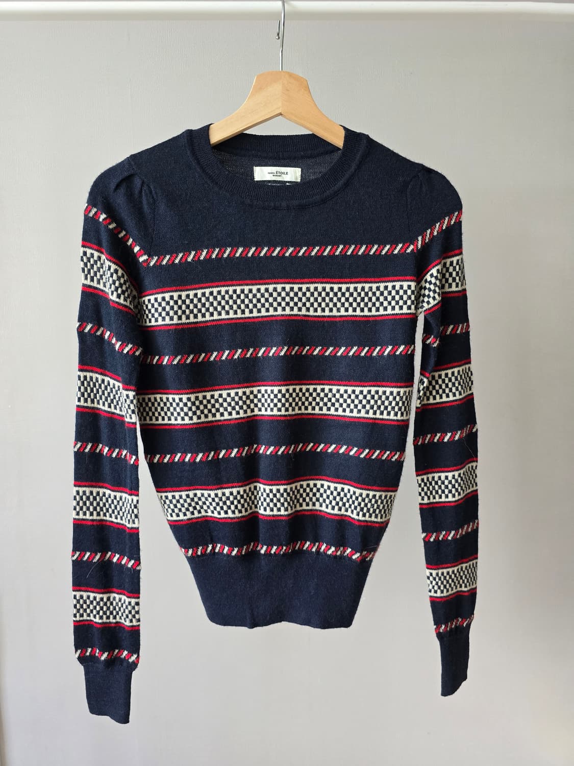 이자벨 마랑 에뚜왈 스트라이프 체크 니트 상품이미지1