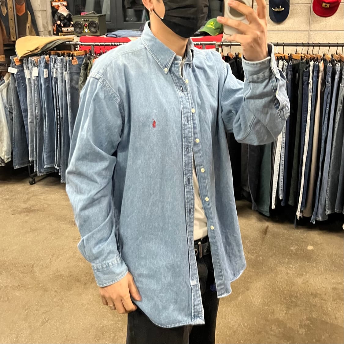 90s 폴로 데님 셔츠 (105-110) 상품이미지7