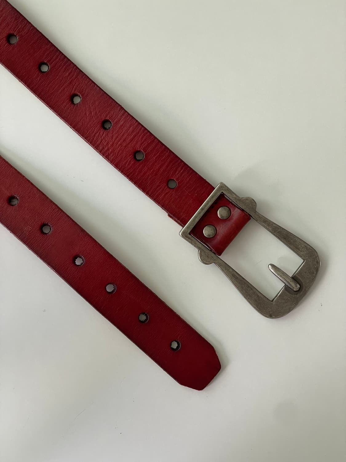 MOUSSY Vintage Red Leather Belt 상품이미지4