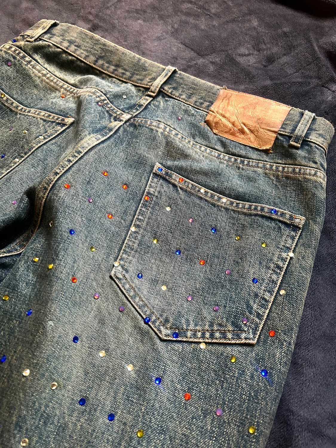 마틴로즈 21ss 스터드 라인스톤 데님 팬츠 상품이미지6